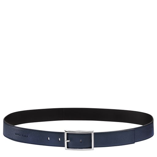 LONGCHAMP LE FOULONNE CEINTURE HOMME REVERSIBLE GRAINEE / LISSE MARINE / NOIR