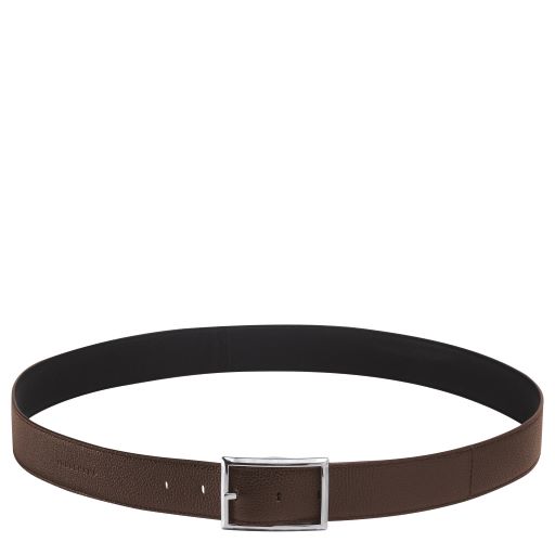 LONGCHAMP LE FOULONNE CEINTURE HOMME REVERSIBLE GRAINEE / LISSE MOKA / NOIR