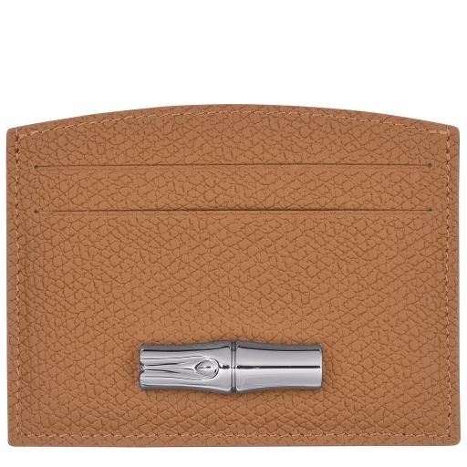 LONGCHAMP ROSEAU PORTE CARTES PLAT 4CC NATUREL