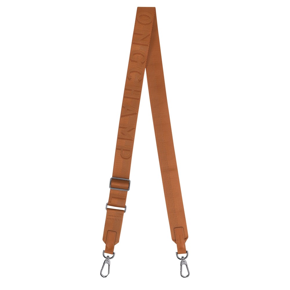 LONGCHAMP BANDOULIERE TEXTILE MONOGRAMMEE 4CM ACAJOU