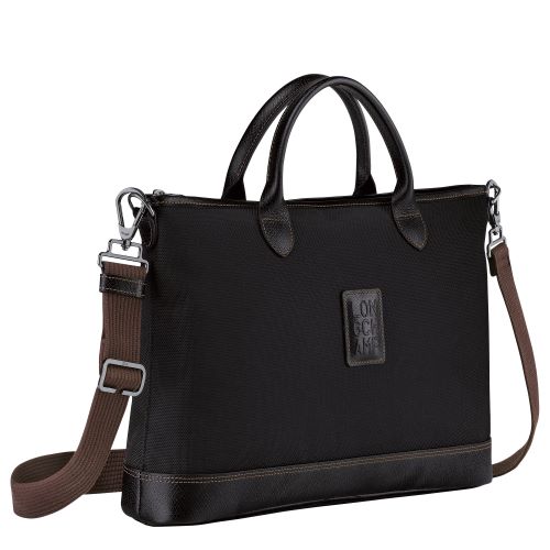 LONGCHAMP BOXFORD PORTE DOCUMENTS S AVEC BANDOULIERE NOIR