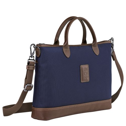 LONGCHAMP BOXFORD PORTE DOCUMENTS S AVEC BANDOULIERE BLEU