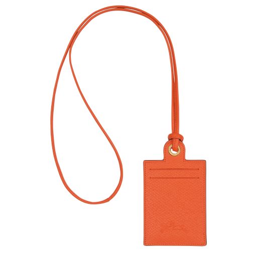 LONGCHAMP LE PLIAGE EPURE PORTE CARTES AVEC CORDON ORANGE