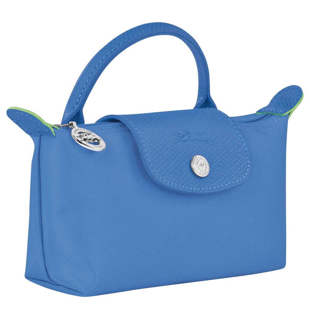 LONGCHAMP LE PLIAGE GREEN TROUSSE A RABAT BLEUET