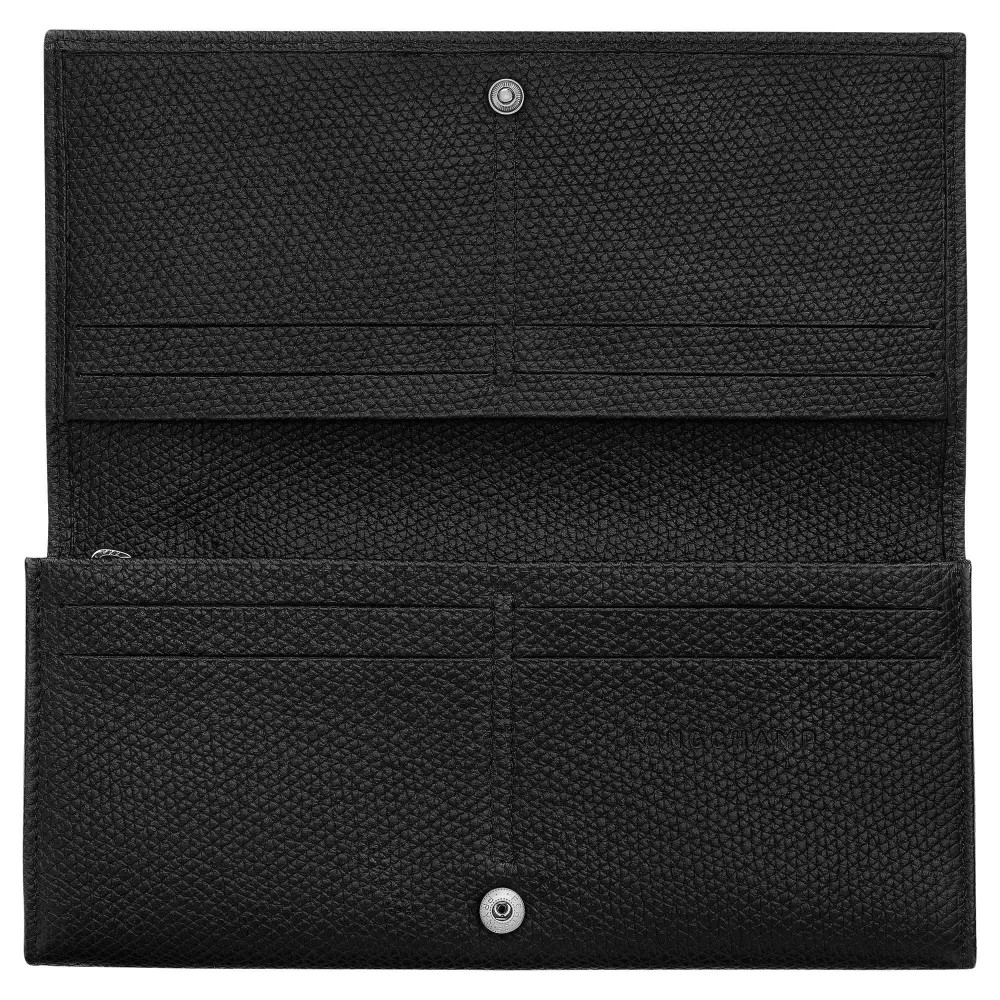 LONGCHAMP ROSEAU PORTEFEUILLE LONG A RABAT 14CC NOIR