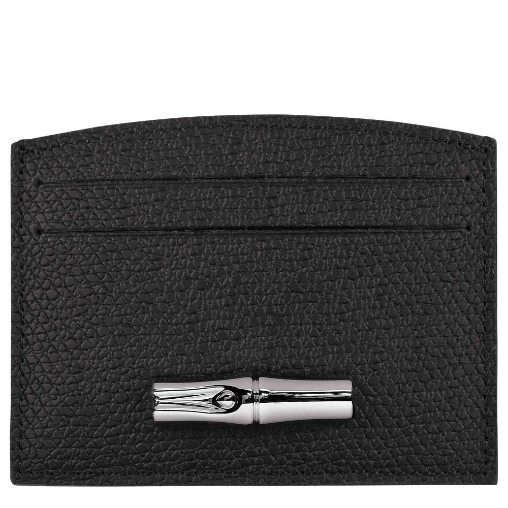 LONGCHAMP ROSEAU PORTE CARTES PLAT 4CC NOIR