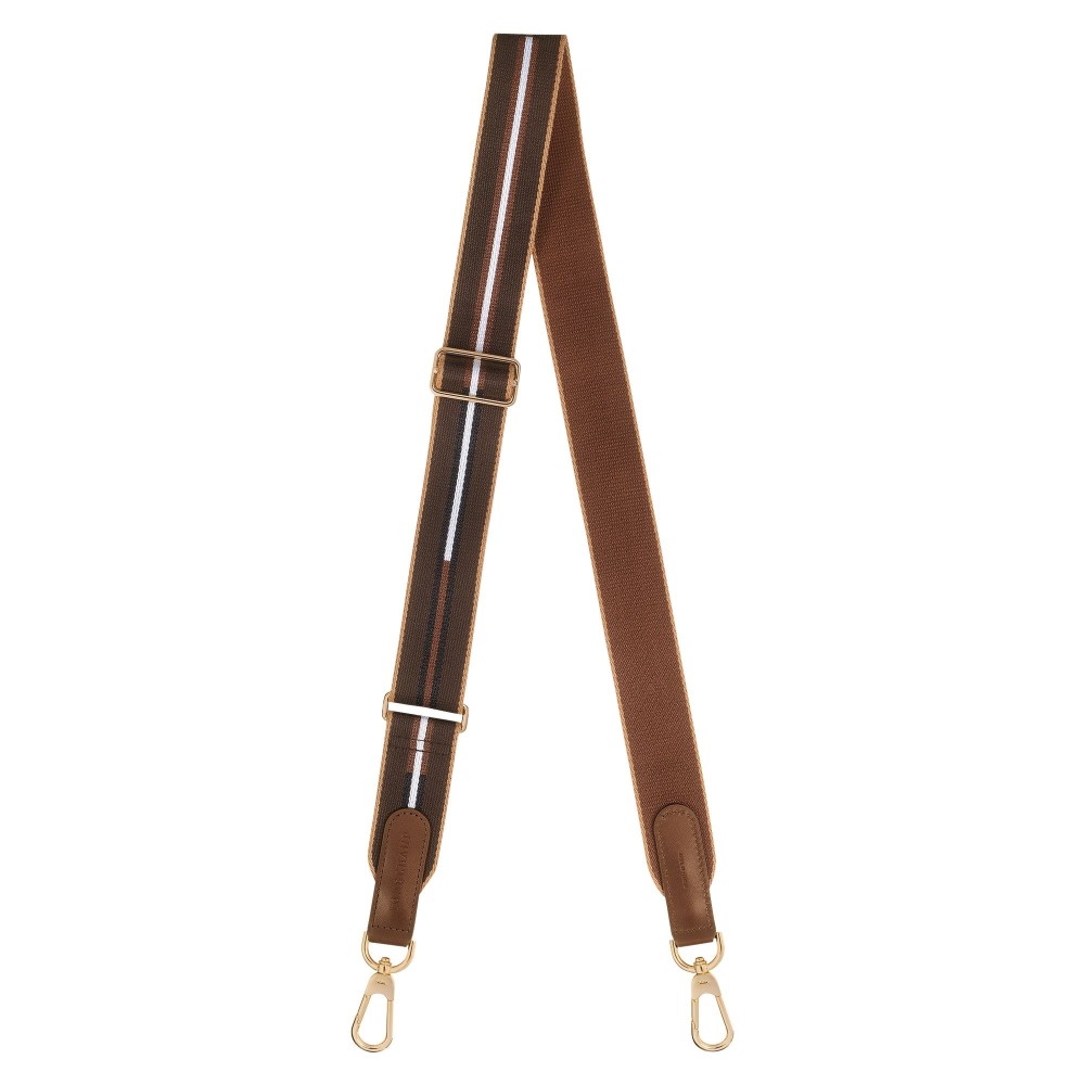 LONGCHAMP BANDOULIERE TEXTILE 4CM CHOCOLAT