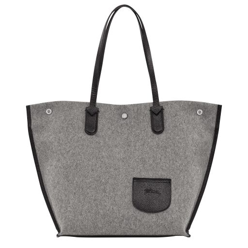 LONGCHAMP ESSENTIAL FLANELLE SAC PORTE EPAULE GRIS