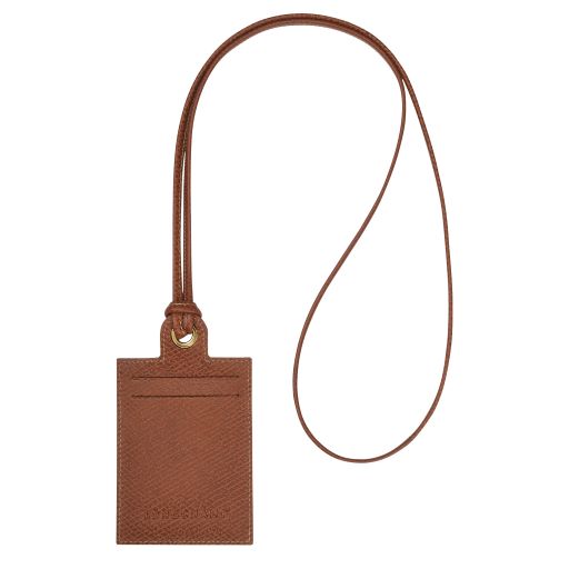 LONGCHAMP LE PLIAGE ORIGINAL PORTE CARTES AVEC CORDON BRUN