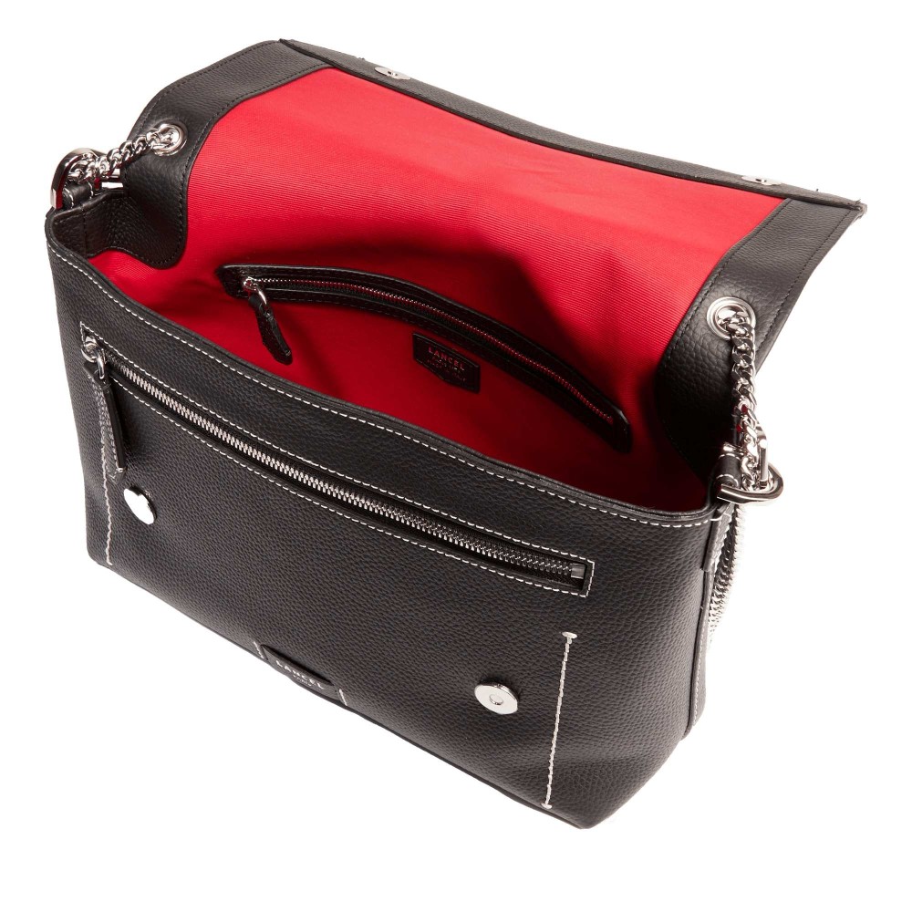 LANCEL NINON SOFT SAC A RABAT M NOIR