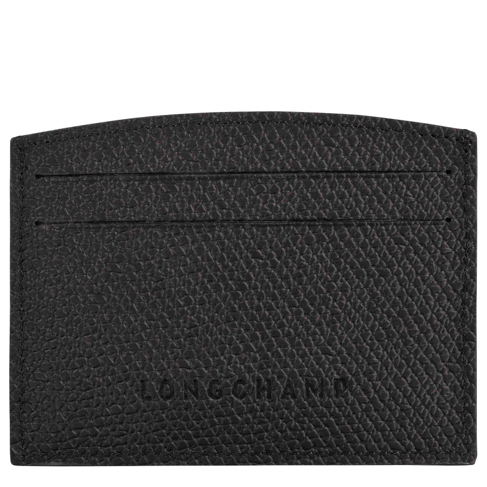 LONGCHAMP ROSEAU PORTE CARTES PLAT 4CC NOIR