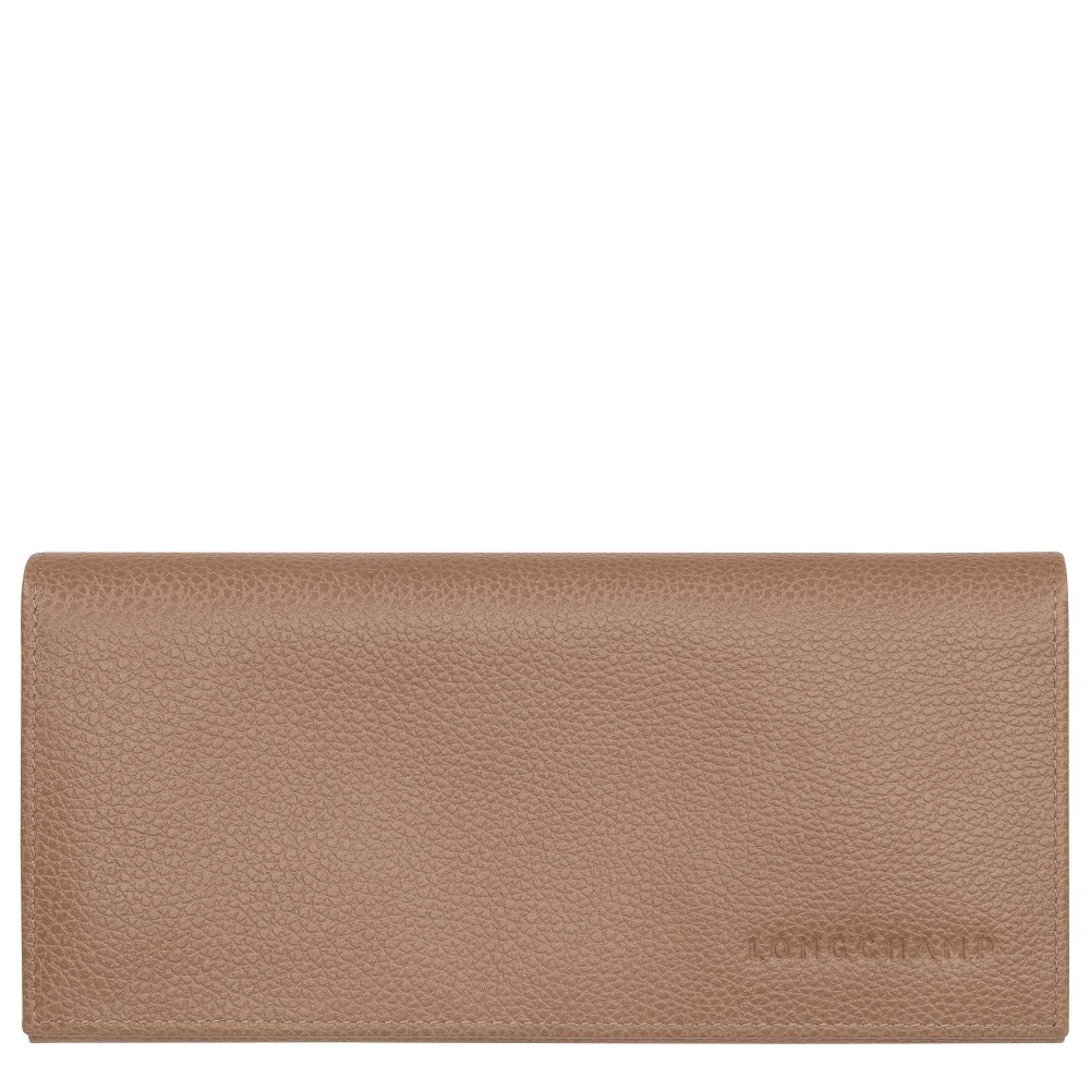 LONGCHAMP LE FOULONNE PORTEFEUILLE LONG A RABAT 14CC BISCUIT