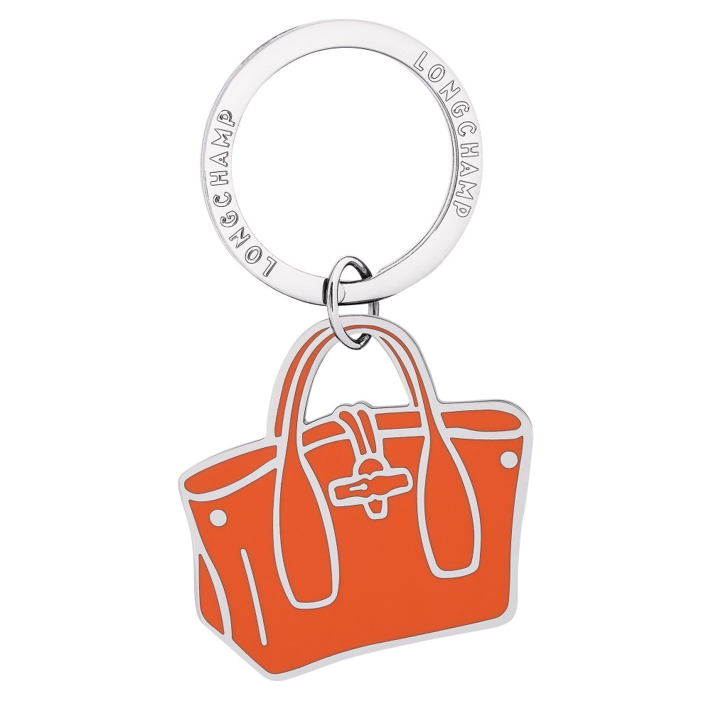 LONGCHAMP PORTE CLES ROSEAU METALLIQUE ORANGE