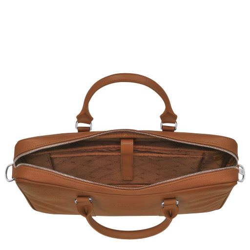 LONGCHAMP LE FOULONNE PORTE DOCUMENTS S AVEC BANDOULIERE CARAMEL