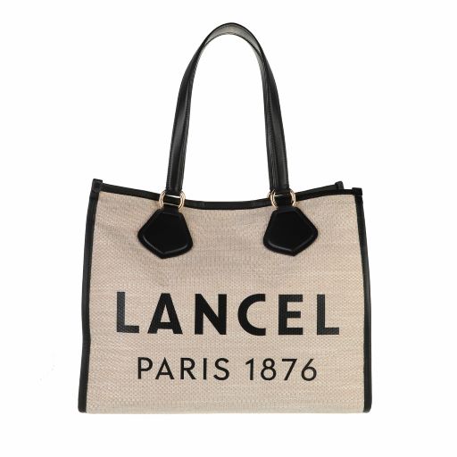 LANCEL SUMMER TOTE CABAS NATUREL / NOIR