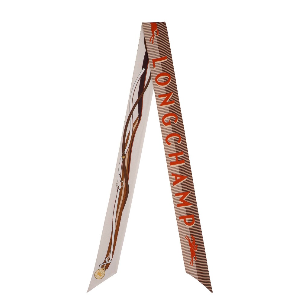 LONGCHAMP FOULARD EN SOIE BANDEAU A TOUTE ALLURE PAPIER