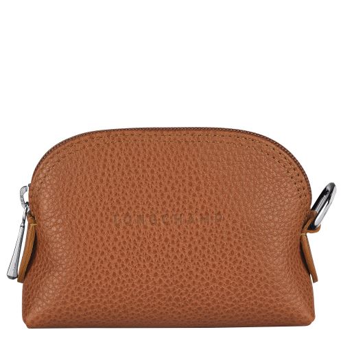 LONGCHAMP LE FOULONNE PORTE MONNAIE ZIPPE CARAMEL