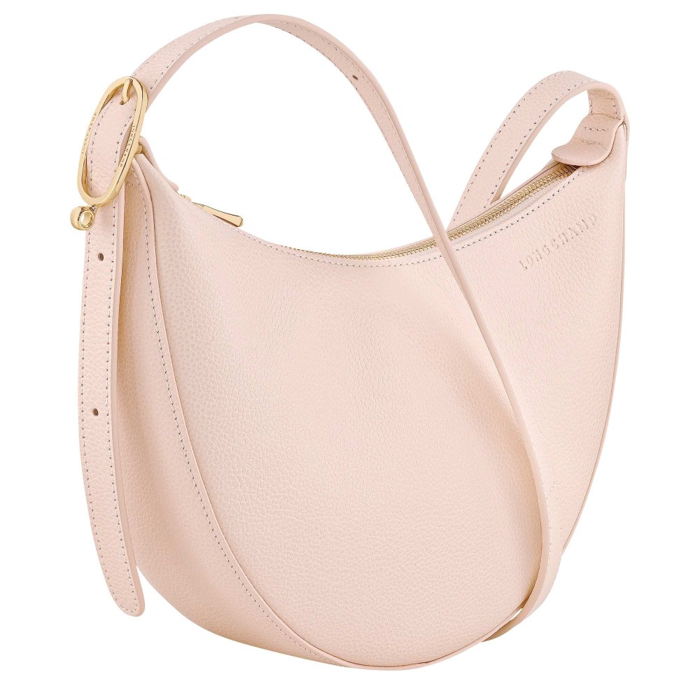 LONGCHAMP LE FOULONNE SAC PORTE TRAVERS DEMIE LUNE CREME