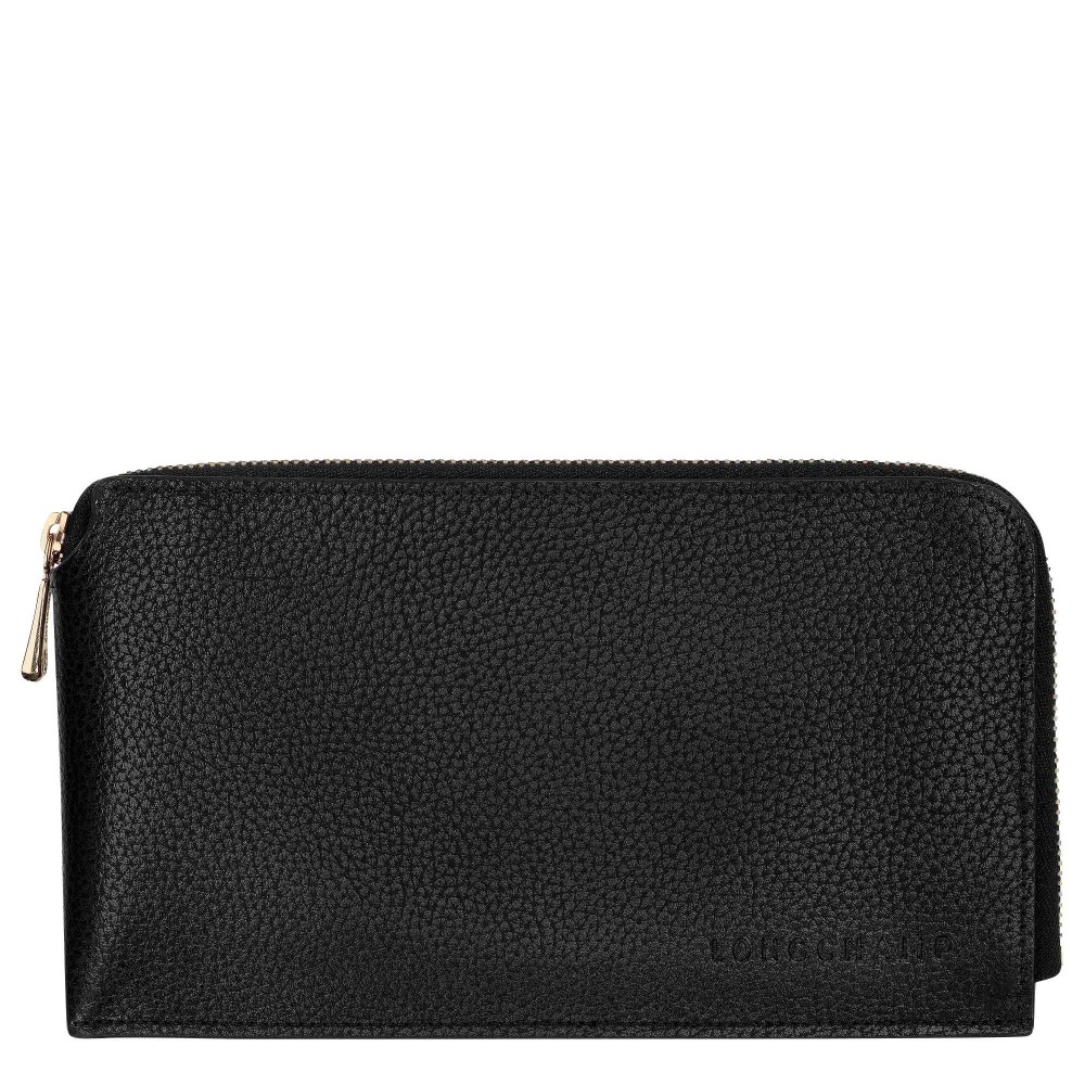LONGCHAMP LE FOULONNE TROUSSE PLATE ZIPPEE 1CC NOIRE