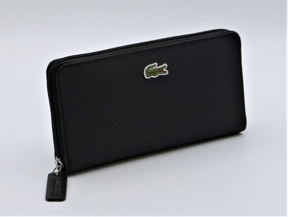 LACOSTE L12.12 PORTEFEUILLE LONG ZIPPE NOIR