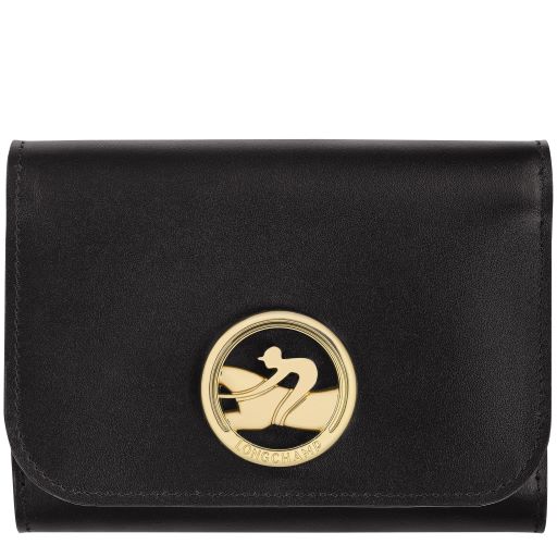 LONGCHAMP BOX TROT PORTEFEUILLE COMPACT NOIR