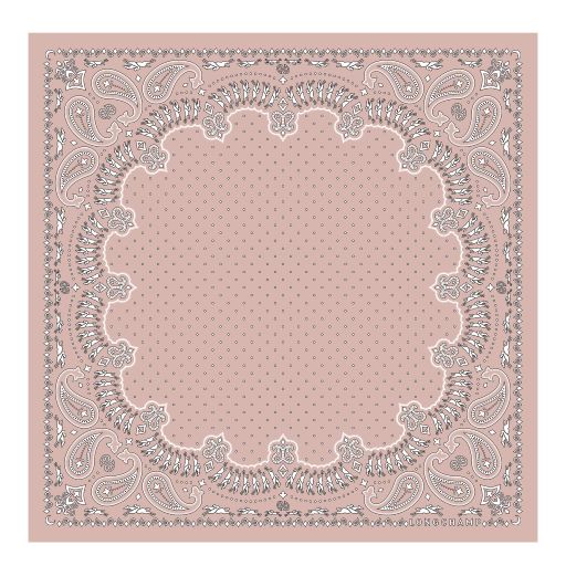 LONGCHAMP FOULARD EN SOIE 50 CM BANDANA ROSE PALE