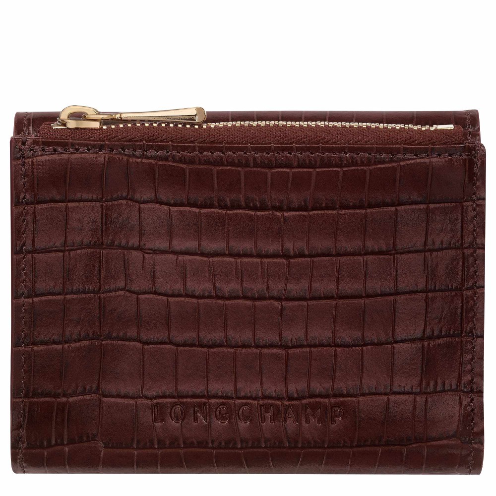 LONGCHAMP POCKET PORTEFEUILLE COMPACT 6CC MOKA