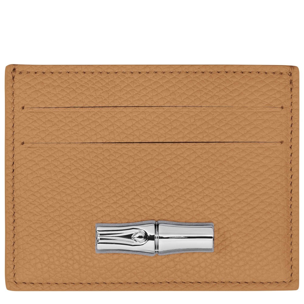 LONGCHAMP ROSEAU PORTE CARTES PLAT 4CC NOIX