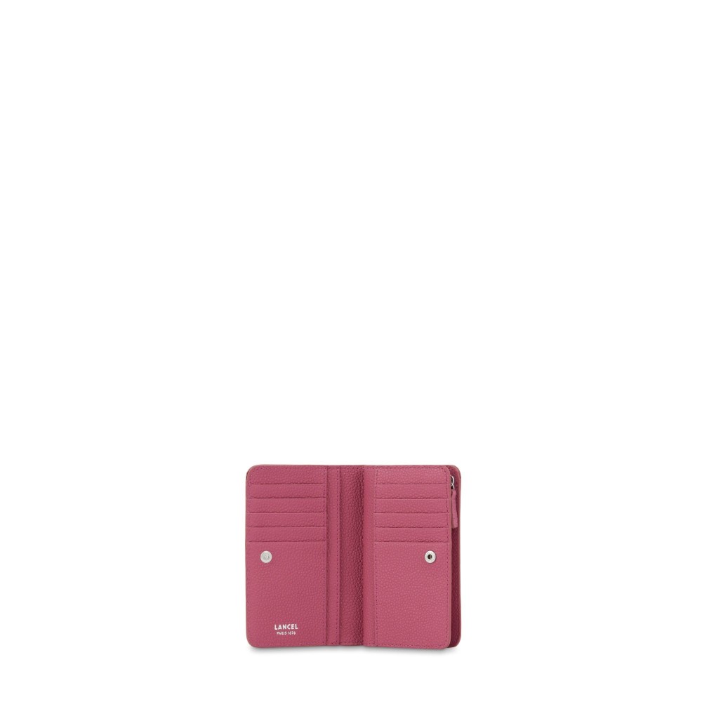 LANCEL NINON PORTEFEUILLE COMPACT CERISE