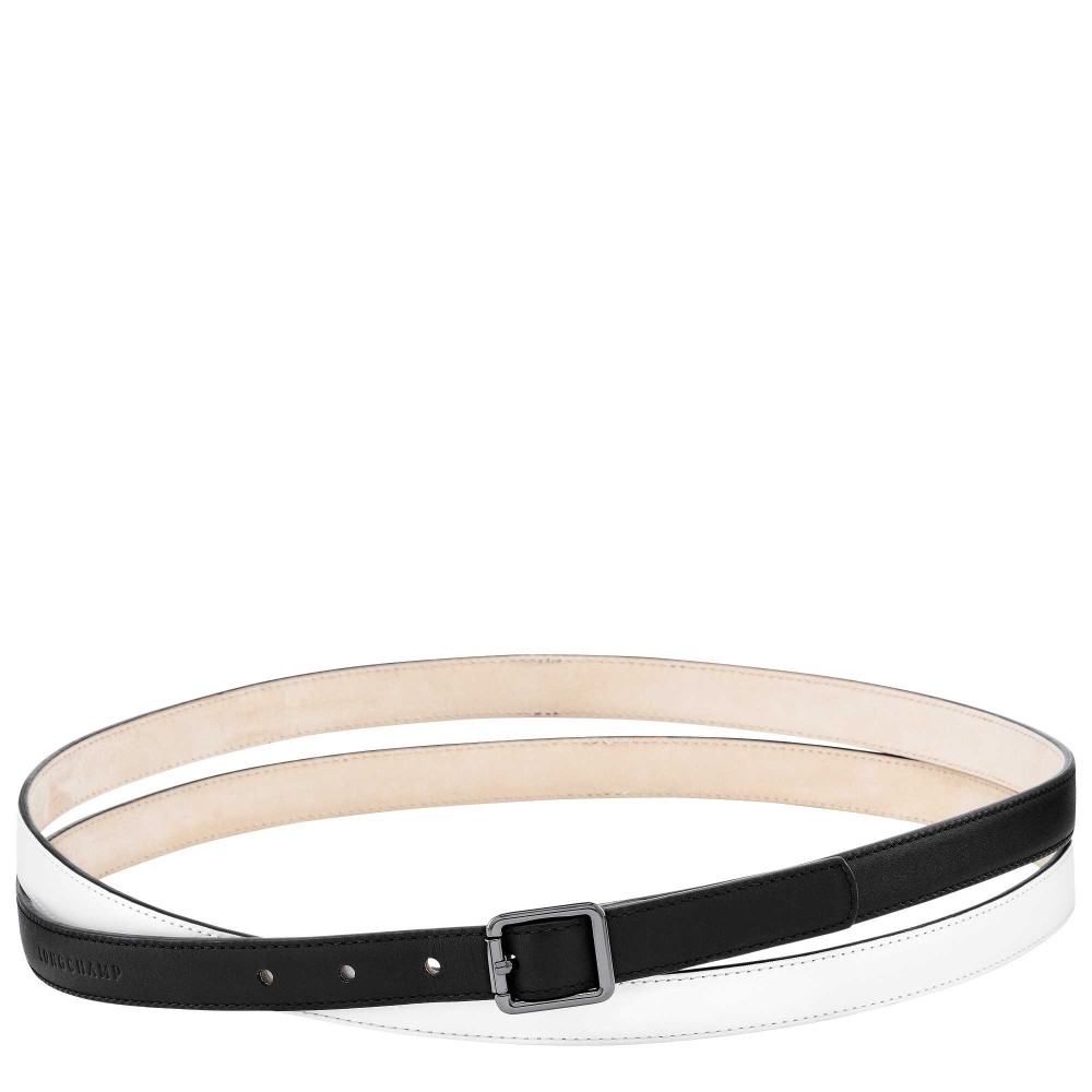 LONGCHAMP CEINTURE FEMME DOUBLE TOUR NOIR / BLANC