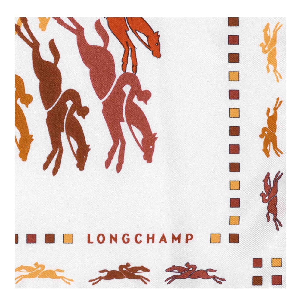 LONGCHAMP FOULARD EN SOIE CARRE 70 CM TRES PARIS SIENNE