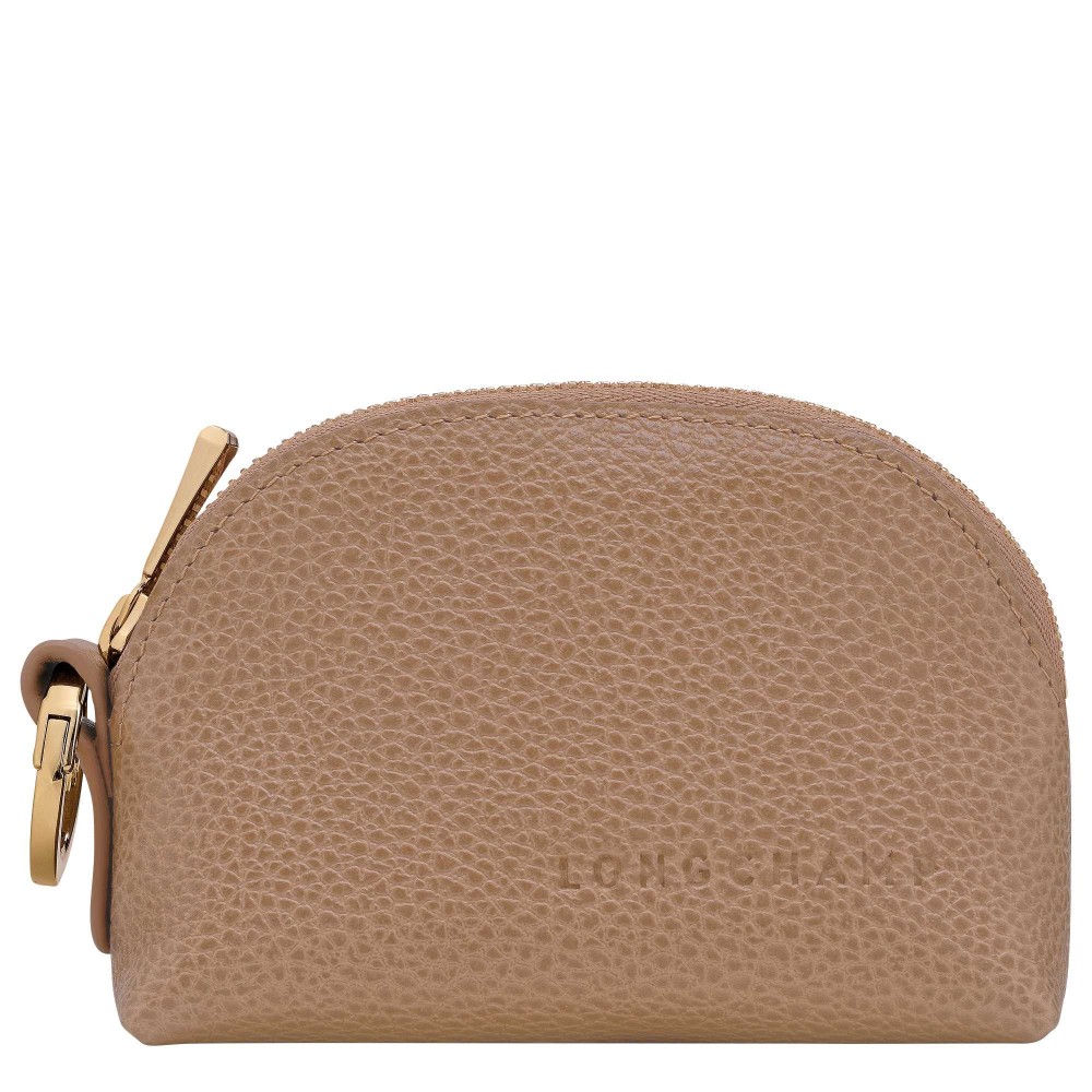 LONGCHAMP LE FOULONNE PORTE MONNAIE ZIPPE BISCUIT