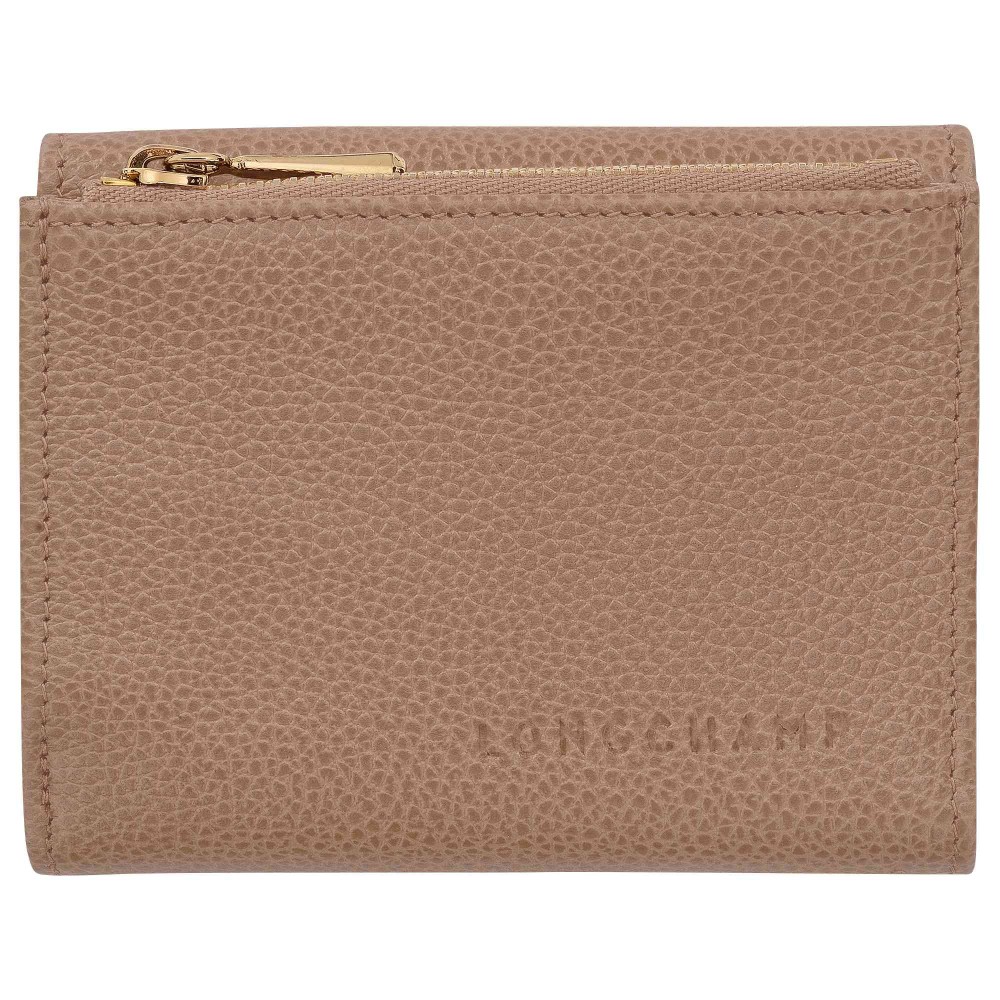 LONGCHAMP LE FOULONNE PORTEFEUILLE COMPACT 6CC BISCUIT