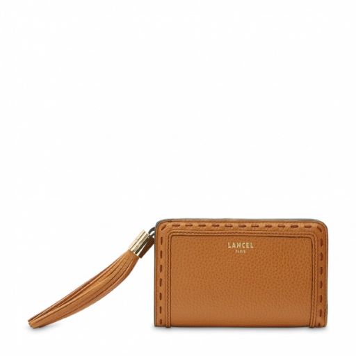 LANCEL PREMIER FLIRT PORTEFEUILLE COMPACT CAMEL