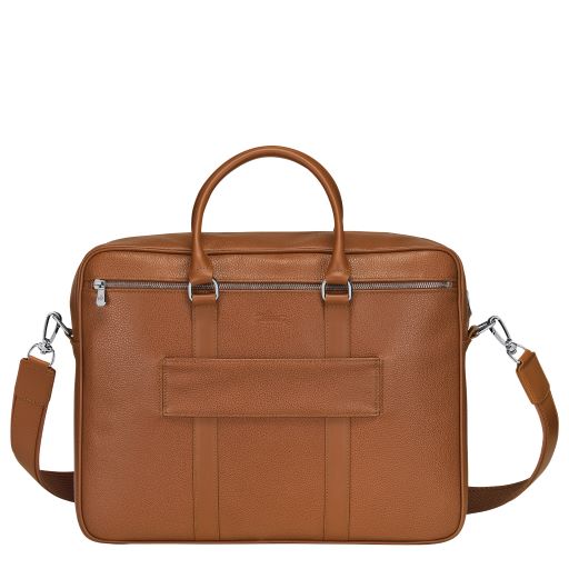 LONGCHAMP LE FOULONNE PORTE DOCUMENTS L AVEC BANDOULIERE CARAMEL