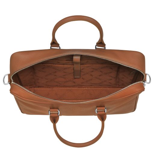 LONGCHAMP LE FOULONNE PORTE DOCUMENTS L AVEC BANDOULIERE CARAMEL