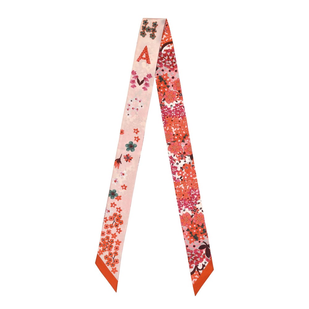 LONGCHAMP FOULARD EN SOIE BANDEAU COLLIER DE FLEURS SIENNE