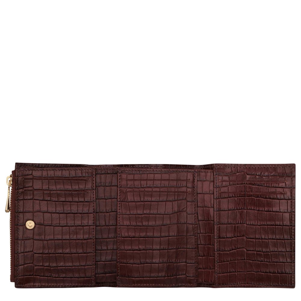 LONGCHAMP POCKET PORTEFEUILLE COMPACT 6CC MOKA